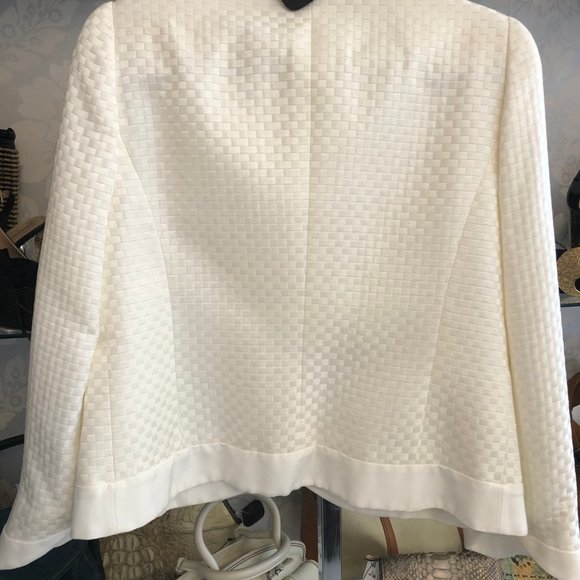 ARMANI COLLEZIONI Cream Cotton/Silk Blend Blazer - Picture 6 of 8